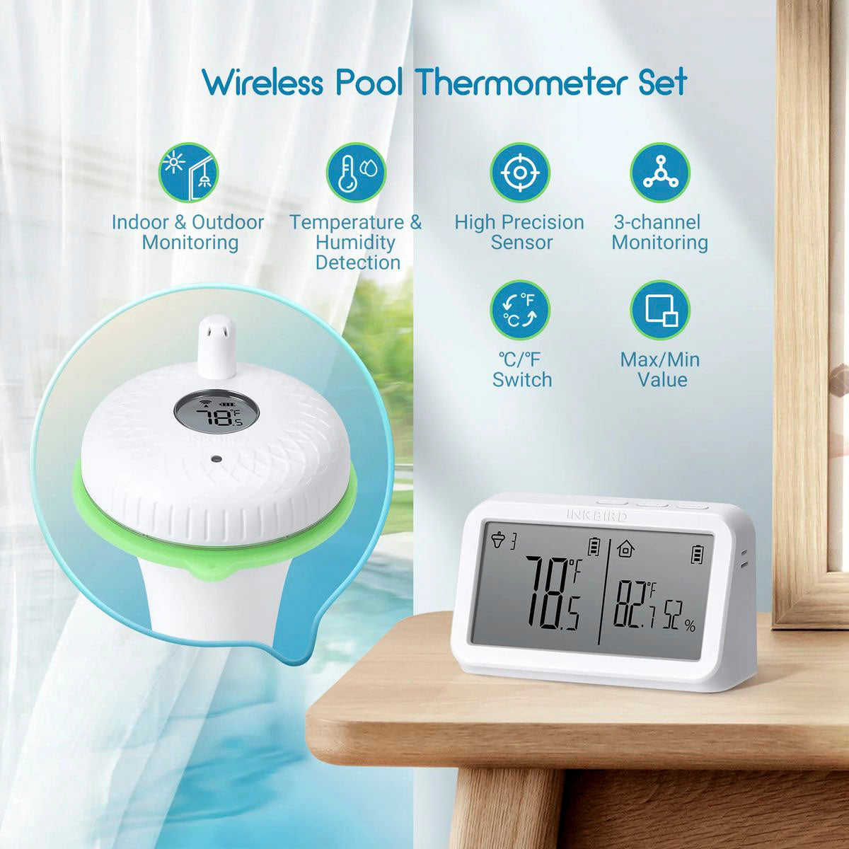 Inkbird IBS-P02R Wireless Pool Thermometer