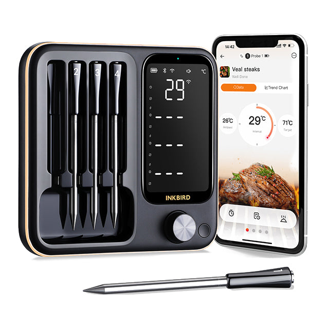 Inkbird 4x Probe INT-14-BW Wireless Wifi/Bluetooth Meat thermometer