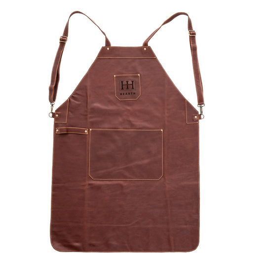 HEARTH Brown Leather Full Size Apron