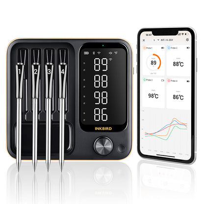 Inkbird 4x Probe INT-14-BW Wireless Wifi/Bluetooth Meat thermometer